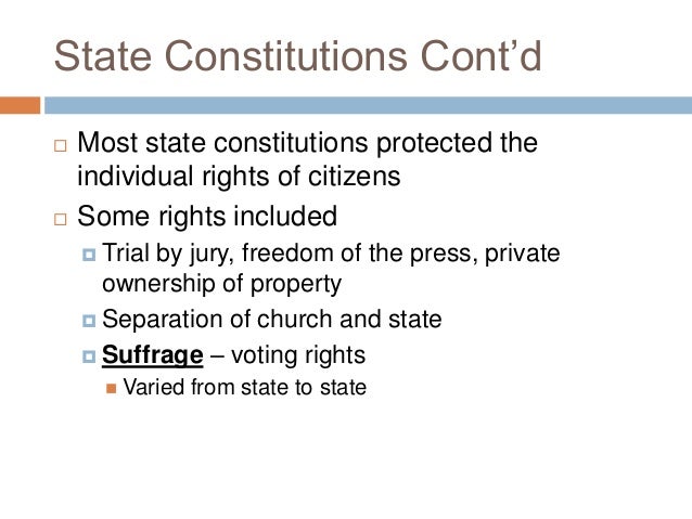 state constitutions and articles of confederation state constitutions and articles of confederation