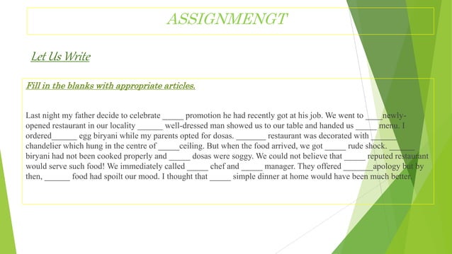 Articles Ppt Grade 7th Pptx