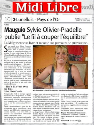 Article Midi Libre Sylvie Olivier-Padelle