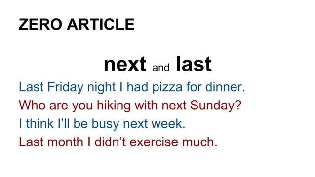Articles Zero A An The