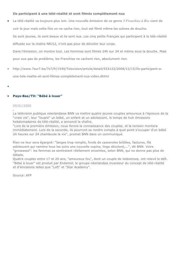 Articles Tele Realite Cv Articles Tele Realite Cv