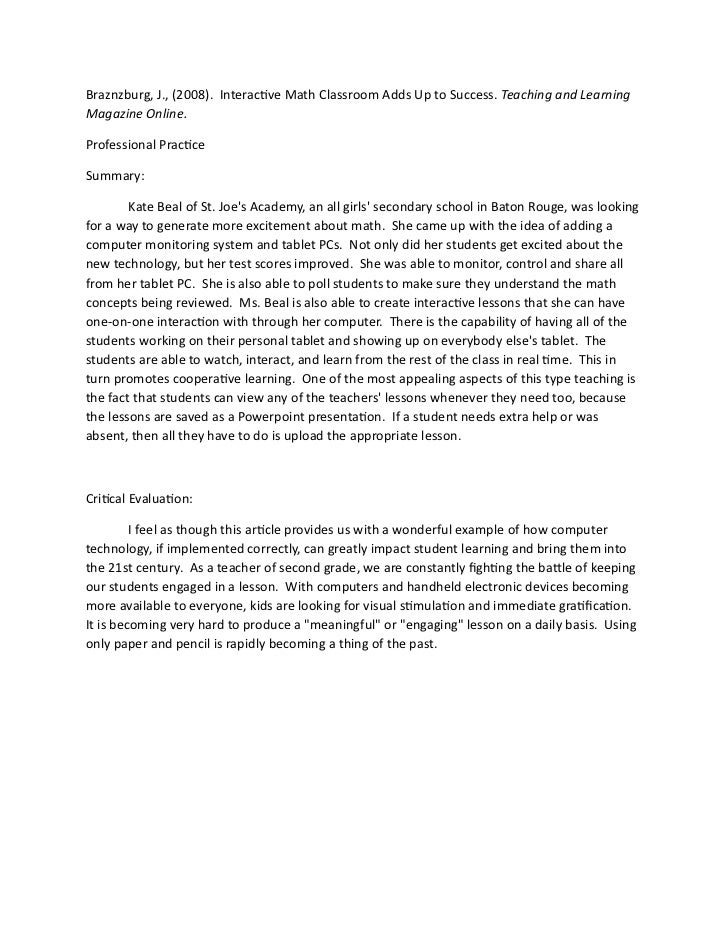 Article critique assignment image