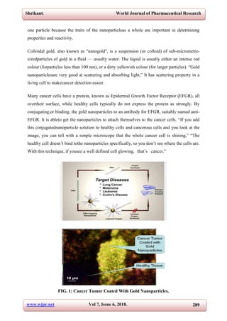 Gold Nano Particles Of Cancer Treatment: A Review | PDF