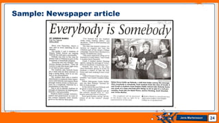 Jens Martensson 24
Sample: Newspaper article
 
