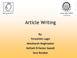 Sara Ranjbar Article Writing.ppt