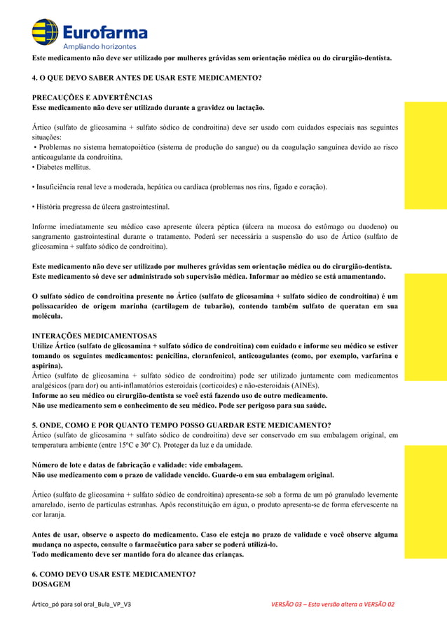 Artico bula-paciente-eurofarma | PDF