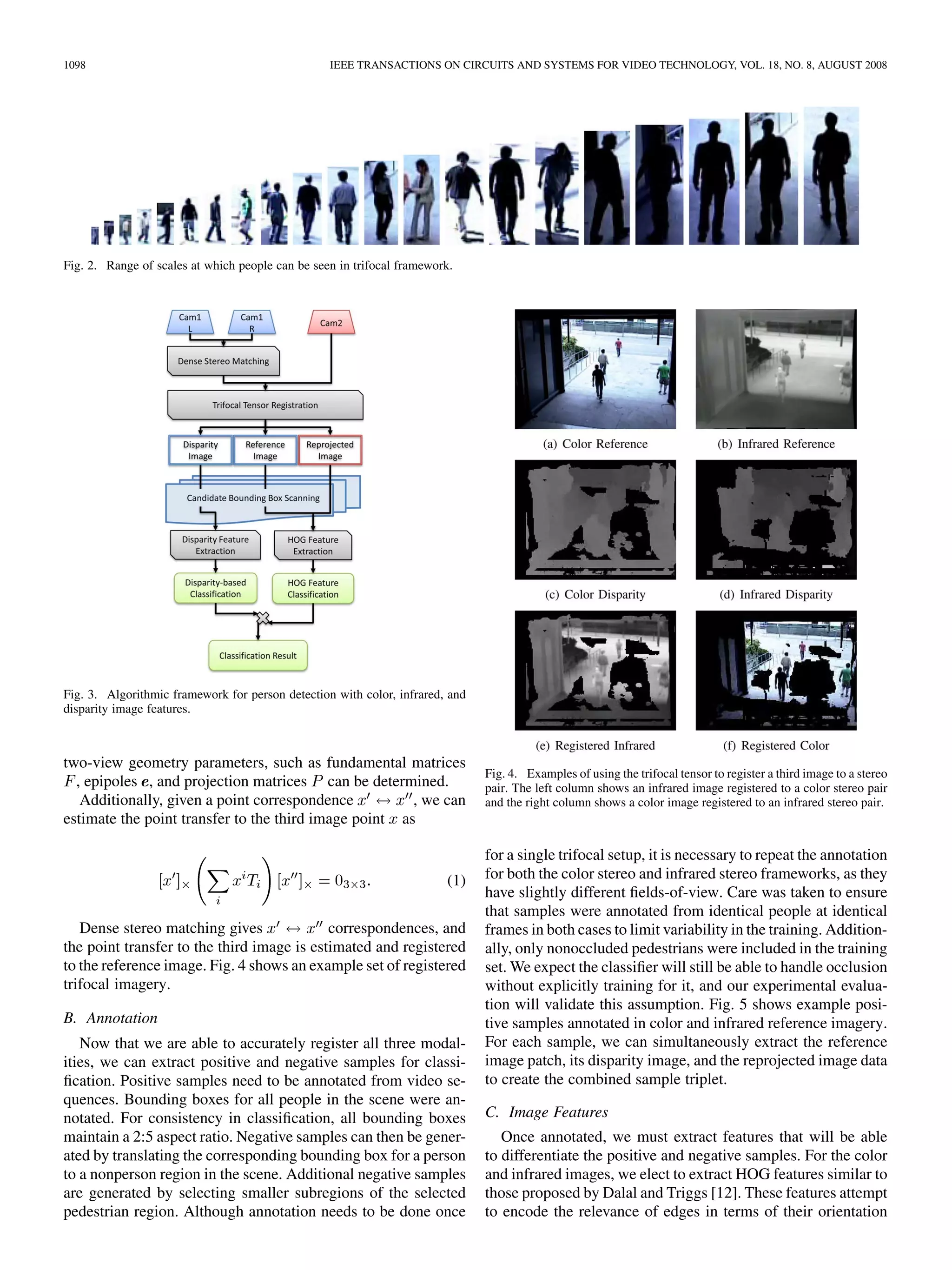 Abstract II
• Detector trifocale – Tensore trifocale
combinano le visione delle due telecamere di
infrarosso e le due telecamera di colore.
• Gli esperimenti fatti dagli autori certificano il
maggior rendimento della metodologia
multimodale del sensore trifocale invece di la
metodologia monomodale.
• Queste esperimenti sonno stati fatti nelle
sequenze di immagini di videosorveglianza.
 