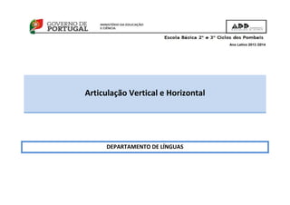 Ano Letivo 2013 /2014
Articulação Vertical e Horizontal
DEPARTAMENTO DE LÍNGUAS
 