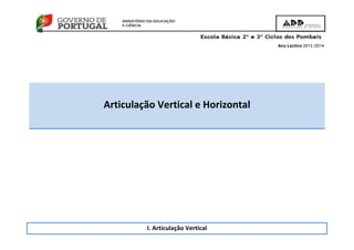 Ano Lectivo 2013 /2014
Articulação Vertical e Horizontal
I. Articulação Vertical
 