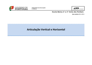 Ano Lectivo 2013 /2014
Articulação Vertical e Horizontal
 