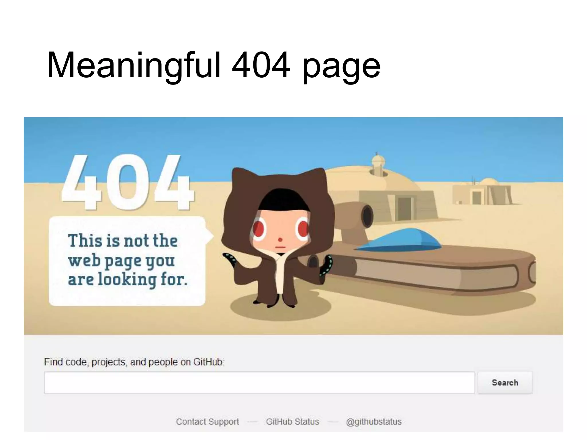 Meaningful 404 page
 
