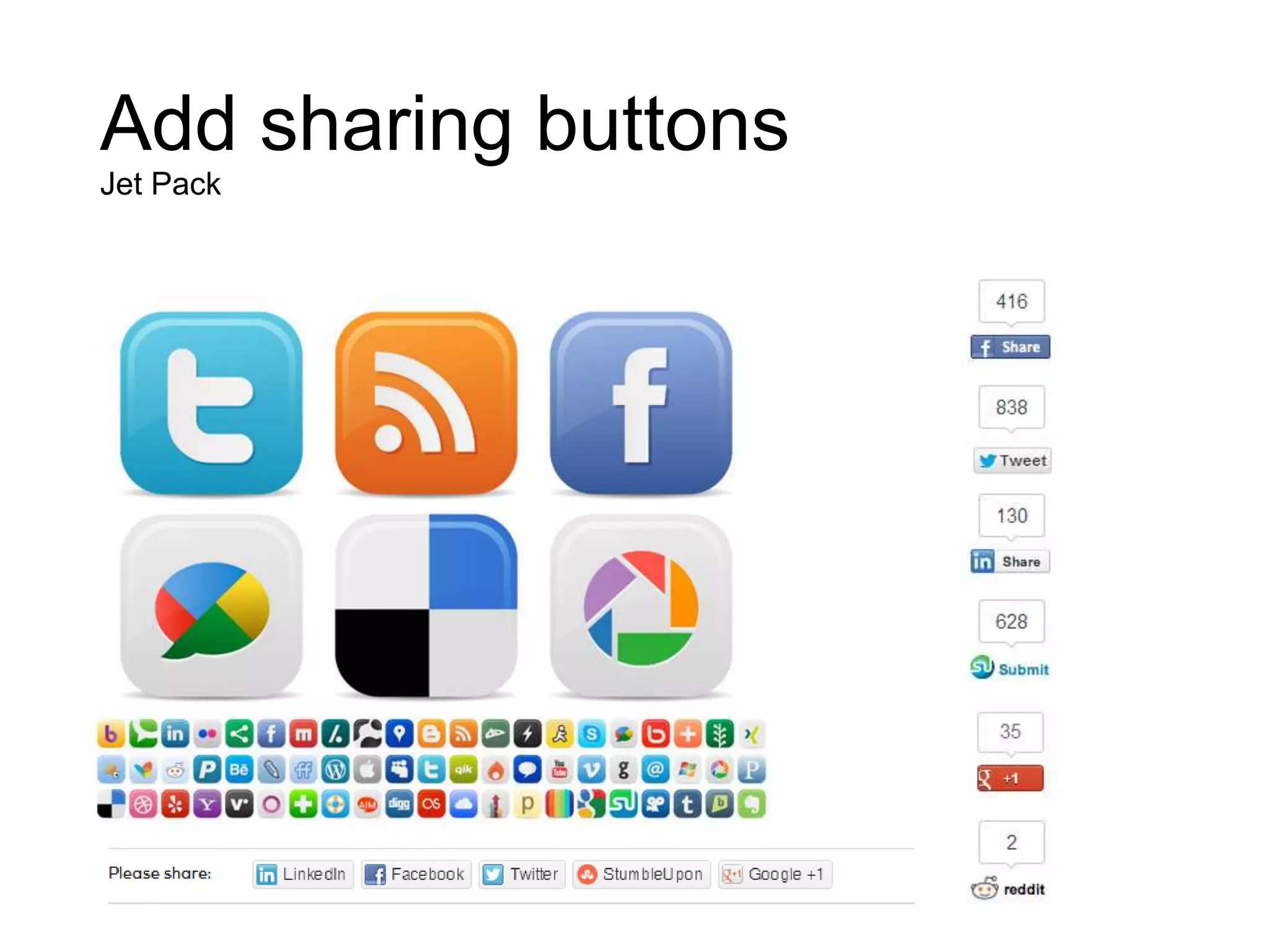 Add sharing buttons
Jet Pack
 