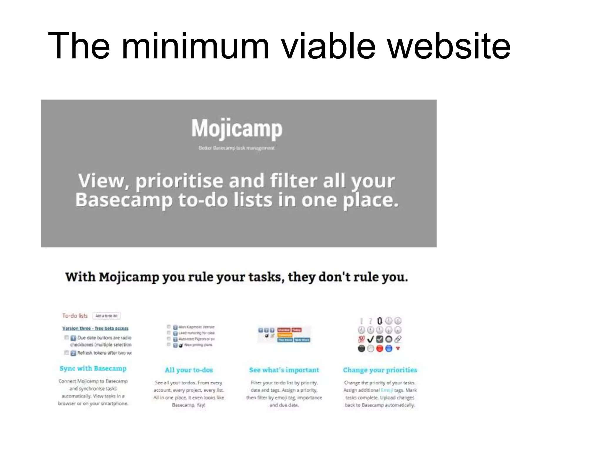 The minimum viable website
 