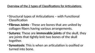 Articulations and joint anatomy lecture notes | PPTX