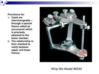 Articulators USED IN PROSTHODONTICS IN COMPLETE DENTURES | PPT