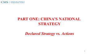 PART ONE: CHINA’S NATIONAL
STRATEGY
Declared Strategy vs. Actions
1
 