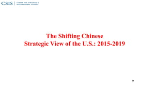 The Shifting Chinese
Strategic View of the U.S.: 2015-2019
20
 