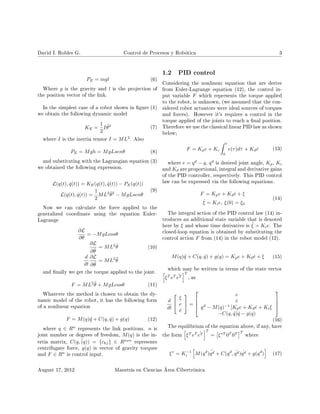 PID control dynamics of a robotic arm manipulator with two degrees of ...