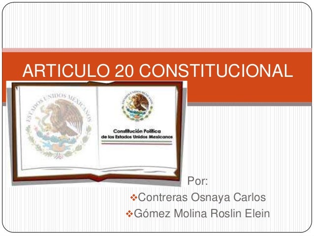 Articulo 20 constitucional