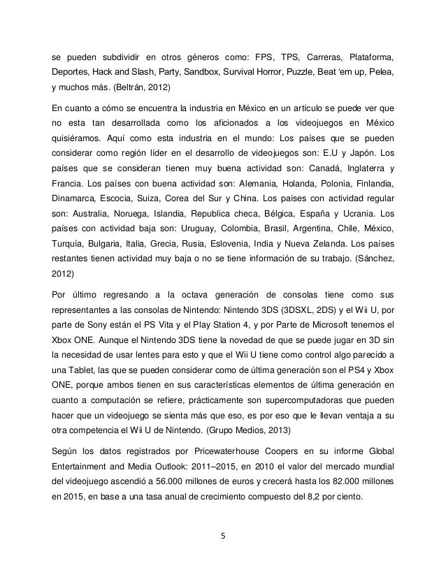 Articulo de investigación. Creacion de videojuegos