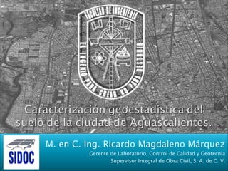 Caracterización geoestadística del Suelo de la Cd. de Aguascalientes, Reunión regional en Aguascalientes