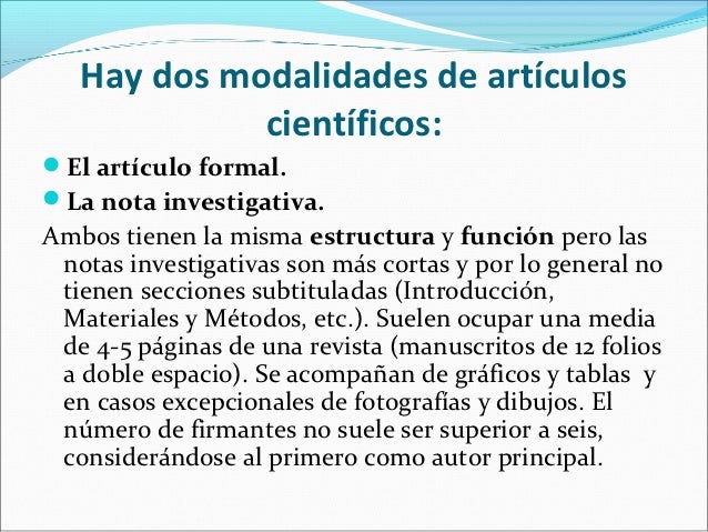 Articulo cientifico presentacion