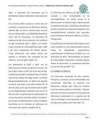Deficiencia Selectiva Subclase IgG PDF