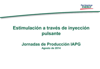 Estimulación a través de inyección
pulsante
Jornadas de Producción IAPG
Agosto de 2014
 