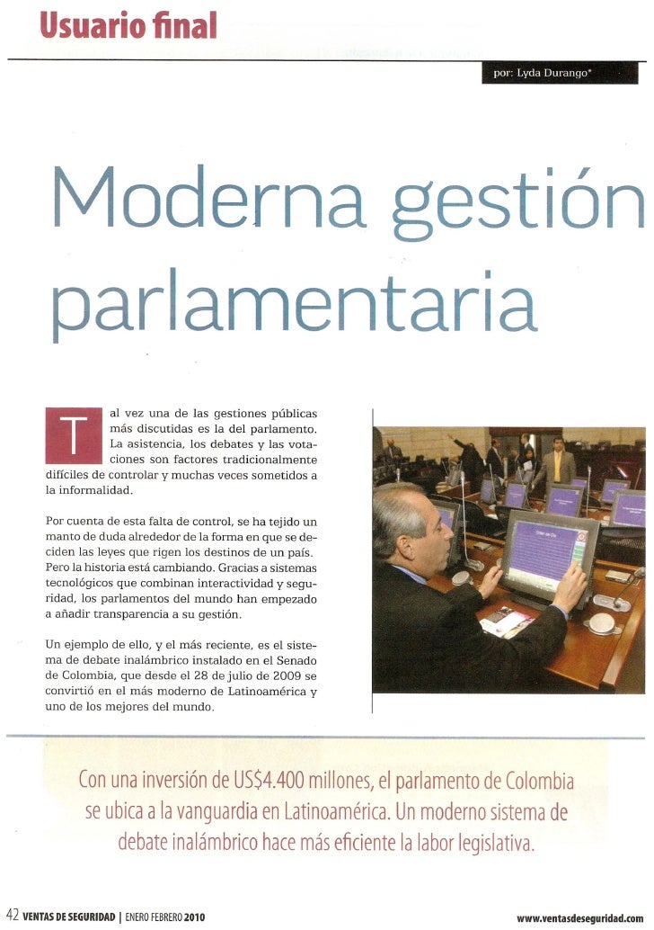 Articulo instalación Bosh en Senado colombiano