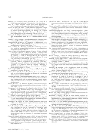 962 David Sánchez-Teruel et. al.
anales de psicología, 2014, vol. 30, nº 3 (octubre)
Klerman, G. L., Weissman, M. M., Rounsaville, B. J. & Chevron, E. S.
(1984). Interpersonal Psychotherapy of Depression. New York: Basic Books
Knox, K. L. (2006). Interventions to prevent suicidal behavior. Retrieved from
http://www.iprc.unc.edu/pages/cdc_bulletins/Suicide_Feb08.pdf
Leitner, M., Barr, W. & Hobby, L. (2008). Effectiveness of interventions to prevent
suicide and suicidal behaviour: A systematic review. Scottish Government So-
cial Research. Health and Community Care Research Unit, Liverpool
University, Info TechUK Research. Retrieved from
http://www.scotland.gov.uk/Publications/2008/01/15102257/0
Linehan, M. M. (2008). Suicide Intervention Research: A Field in Desperate
Need of Development. Suicide and Life - Threatening Behaviour, 18, 483–
486
Mancini, C. (2003). Acerca de la terapia de conducta dialéctica [Dialectical behav-
ior therapy]. Retrieved from http://www.doctorcindymancini.com
Manderscheid, R. W., Ryff, C. D., Freeman, E. J., McKnight-Eily, L. R.,
Dhingra, S. & Strine, T. W. (2010). Evolving definitions of mental ill-
ness and wellness. Preventing Chronic Disease, 7, 1–6
Mann, J. J., Brent, D. A. & Arango, V. (2001). The neurobiology and genet-
ics of suicide and attempted suicide: a focus on the serotonergic system.
Neuropsychopharmacology 24, 467–477
Mann. J., Apler, A. Bertolote,, J., Beautrais, A, Currier, D, Haas, A, Hegerl,
U, Lonnqvist, J., Malone, K., Marusic, A., Mehlum, L., Patton, G., Phil-
lips, M., Rutz, W., Rihmer, Z., Schmidtke, A., Shaffer, D., Silverman,
M., Takahashi, Y., Varnik, A., Wasserman, D., Yip, P. & Hendin, H.
(2005). Suicide Prevention Strategies: A Systematic Review. The Journal
of the American Medical Asocciation, 294, 2064–2074
Mann, J. J., Arango, V. A., Avenevoli, S., Brent, D. A., Champagne, F. A.,
Clayton, P., Currier, D., Dougherty, D. M., Haghighi, F., Hodge, S. E.,
Kleinman, J., Lehner, T., McMahon, F., Mościcki, E. K., Oquendo, M.
A., Pandey, G. N., Pearson, J., Stanley, B., Terwilliger, J. & Wenzel, A.
(2009). Candidate Endohenotypes for Genetic Studies of Suicidal Be-
havior. Biological Psychiatry, 65, 556–563
Markowitz, J. C. (1999). Developments in Interpersonal Psychotherapy. Ca-
nadian Journal of Psychiatry, 44, 556–561
Meltzer, H. Y., Alphs, L., Green, A. I., Altamira, A. C., Anand, R. & Ber-
toldi, A. (2003). Clozapine treatment for suicidality in schizophrenia.
Archives of General Psychiatry, 60, 82–91
Ministerio de Sanidad, Política Social e Igualdad-MSPSI, (2011). Guía de Prác-
tica clínica de prevención y tratamiento de la conducta suicida: Evaluación y Trata-
miento [Clinical practice guide on the prevention and treatment of suici-
dal behaviour: Assessment and Treatment]. Madrid: Ministerio de Cien-
cia e Innovación
Mirjami, P., Linnea, K. & Marttunen, M. (2011). Adolescent suicide: Epide-
miology, psychological theories, risk factors, and prevention. Current Pe-
diatric Reviews, 7, 52–67
Montgomery, S. A., Montgomery, D. B., Rani, S. J., Roy, D., Shaw, P. H. &
Mcauley, R. (1979). Maintenance therapy in repeat suicidal behaviour: A place-
bo-controlled trial. Proceedings of the Tenth International Congress for
Suicide Prevention and Crisis Intervention (227–229). Ottawa, Canada
Motto, J. A. & Bostrom, A. G. (2001). A randomized controlled trial of
postcrisis suicide prevention. Psychiatric Services, 52, 828–833
Mościcki, E. K., O'Carroll, P., Rae, D. S., Locke, B. Z., Roy, A. & Regier, D.
A. (1988). Suicide attempts in the epidemiologic catchment area study.
Yale Journal of Biology and Medicine, 61, 259–268
Muñagorri, R. & Peñalver, M. (2008). Intentos autolíticos en prisión: Un
análisis forense [Suicide attempts in prison: A forensic analysis]. Anales
de Psicología, 24, 361–369
Nock, M. K., Borges, G., Bromet, E. J., Alonso, J., Angermeyer, M., Beau-
trais, A., Bruffaerts, R., Chiu, W. T., Girolamo, G., Gluzman, S., Graaf,
R., Gureje, O., Haro, J. M., Huang, Y., Karam, E., Kessler, R. C., Lepi-
ne, J. P., Levinson, D., Medina-Mora, M.E., Ono, Y., Posada-Villa, J. &
Williams, D. R. (2008). Cross-National Prevalence and Risk Factors for
Suicidal Ideation, Plans, and Attempts. The British Journal of Psychiatry,
192, 98–105
Niméus, A., Alsén, M. & Träskman-Bendz, L. (2001). La Escala de Evaluación
del Suicidio: un instrumento que evalúa el riesgo de suicidio de personas que han in-
tentado quitarse la vida [The Suicide Assessment Scale: an instrument as-
sessing suicide risk of suicide attempters]. European Psychiatry, 8, 54–62
Nuremberg (2008): European Aliance against Depresssion. Retrieved from
http://www.eaad.net
O'Connell, H., Chin, A., Cunningham, C. & Lawlor, B. A. (2004). Recent
developments: suicide in older people. British Medical Journal, 329, 895–
899
Okasha, A., Lotaif, F. & Sadeka, A. (1981). Prevalence of suicidal feelings in
a sample of non-consulting medical students. Acta Psychiatrica Scandinavi-
ca, 63, 409–415
Organización Mundial de la Salud (1992). Clasificación Internacional de Enferme-
dades (Rev. 10). Trastornos mentales y del comportamiento. Descripciones clínicas y
pautas para el diagnóstico [The ICD-10 classification of mental and beha-
vioural disorders: clinical descriptions and diagnostic guidelines]. Ma-
drid. Ed. Mediator
Organización Mundial de la Salud-O. M. S. (2002). Informe mundial sobre la vio-
lencia y la salud [World report on violence and health: summary]. In Or-
ganización Mundial de la Salud (O. M. S): La Violencia Autoinfligida [Self-
inflicted Violence] (pp. 201–374). Ginebra: World Health Organization
Organización Mundial de la Salud (2006). Prevención del suicidio. Recurso para
consejeros [Preventing suicide: a resource for counsellors]. Ginebra:
World Health Organization
Pan American Health Organization– PAHO (2005): Fortalecimiento del
Componente Salud Mental en la Atención Primaria [Strengthening Mental
Health in Primary Health Care]. Ministerio de Salud de Panamá. Retrie-
ved from www.paho.org/spanish/d/csu/IF-PANDORCUB-200405-
37.pdf
Pascual, P., Villena, A., Morena, S., Téllez, J. M. y López, C. (2005). El pa-
ciente suicida [The suicidal patient]. Guías Clínicas, 5, 1–3
Pfeffer, C. R., Jiang, H. & Kakuma, T. (2000). Child-Adolescent Suicidal Po-
tential Index (CASPI): a screen for risk for early onset suicidal behavior.
Psychological Assessment, 12, 304–318
Plaza, E. (2007). No nos suicidamos más, sino nos suicidamos diferente [We
don‟t commit suicide more; rather, we do it different]. Revista Profesiones,
109, 18–19
Pritchard, C. & Amanullah, S. (2007). An analysis of suicide and “undeter-
mined” deaths in 17 predominantly Islamic countries, contrasted with
the UK. Psychological Medicine, 37, 421–430
Pritchard, C. & Hean, S. (2008). Suicide and undetermined deaths among
youths and young adults in Latin America. Crisis, 29, 145–153
Posner, K., Brown, G. K., Stanley, B., Brent, D. A., Yershova, K. V.,
Oquendo, M. A., Currier, G. W., Melvin, G. A., Greenhill, L., Shen, S.
& Mann, J. J. (2011). The Columbia–Suicide Severity Rating Scale: Ini-
tial Validity and Internal Consistency Findings from Three Multisite
Studies with Adolescents and Adults. The American Journal of Psychiatry,
168, 1266–1277
Radolff, J. S. (1977). The CES-D Scale: a self-report depression scale for re-
search in the general population. Applied Psychological Measurement, 1,
385–401
Rich A., Kirkpatrick-Smith J., Bonner, R. & Jans. F. (1992). Gender differ-
ences in the psychosocial correlates of suicidal ideation among adoles-
cents. Suicide Life-Threatening Behavior, 22, 364–373
Roberts, R. E. (1980). Reliability of the CES-D Scale in different ethnic con-
texts. Psychiatric Research, 2, 125–134
Rosenbaum, J., Baraff, L. J. & Berk, M. (2008). Pediatric Emergency De-
partment Suicidal Patients: Two-site evaluation of suicide ideators, sin-
gle attempters, and repeat attempters. Journal of the American Academy of
Child and Adolescent Psychiatry, 47, 958–966
Rotter, J. B. (1975). Some problems and misconceptions related to the con-
struct of internal versus external control of reinforcement. Journal of
Consulting and Clinical Psychology, 43, 55–67
Ruíz, M., Blanes, A. & Viciana, F. (1997). La Mortalidad en jóvenes y su
impacto sobre la evolución de la esperanza de vida en Andalucía duran-
te el periodo 1980-1992 [Mortality in young people and its impact on
the life expectancy development in Andalusia during the period 1980-
1992]. Revista Española de Salud Pública, 71, 139–148
Ruíz, J. A., Navarro-Ruiz, J. M., Torrente, G. & Rodríguez, A. (2005). Cons-
trucción de un cuestionario de creencias actitudinales sobre el compor-
tamiento suicida: el CCCS-18 [Construction of an attidudinal beliefs
questionnaire towards suicidal behaviour]. Psicothema, 17, 684–690
Russell, S. T., & K. Joyner. (2001). Adolescent sexual orientation and suicide
risk: Evidence from a national study. American Journal of Public Health, 91,
1276–1357
 