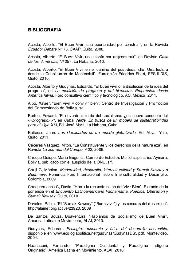 El “Sumak Kawsay o Buen Vivir” y “Suma Qamaña o Vivir Bien” en los pr…