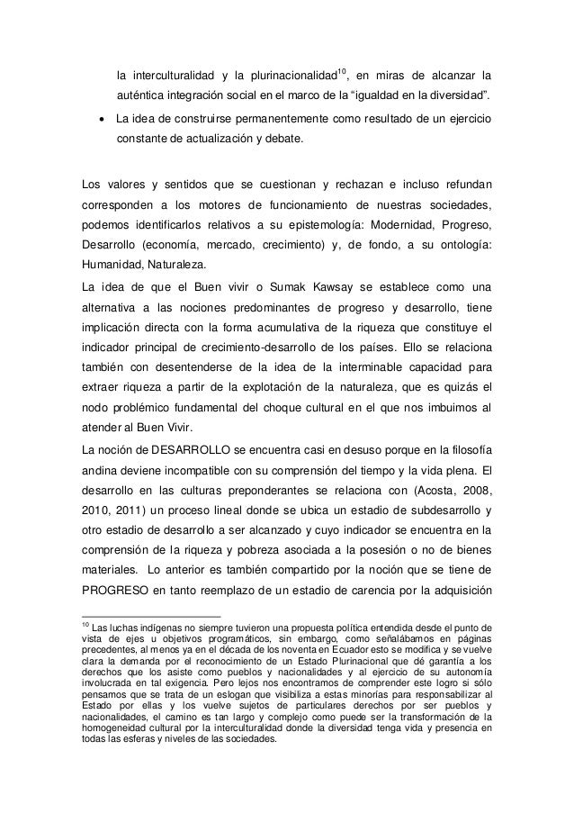 El “Sumak Kawsay o Buen Vivir” y “Suma Qamaña o Vivir Bien” en los pr…