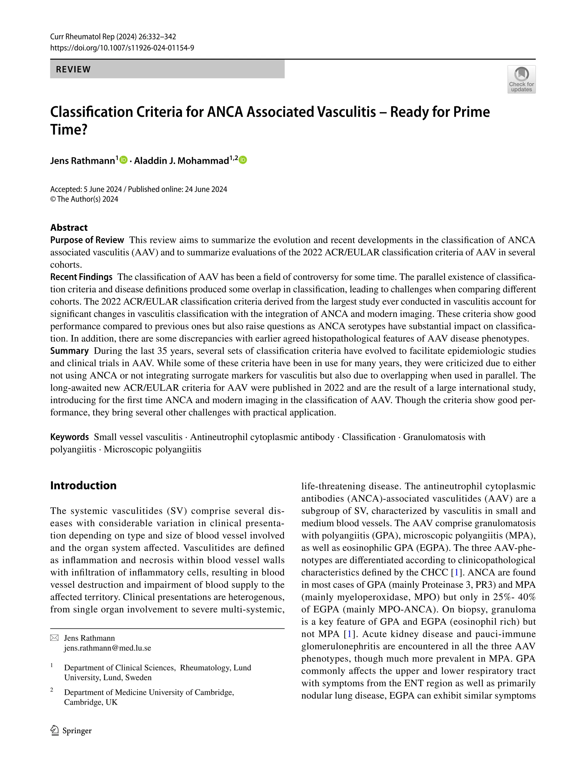 ARTICULO CLASIFICACION DE LAS VASCULITIS | PDF