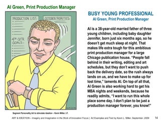 BUSY YOUNG PROFESSIONAL Al Green, Print Production Manager Al is a 38-year-old married father of three young children, inc...