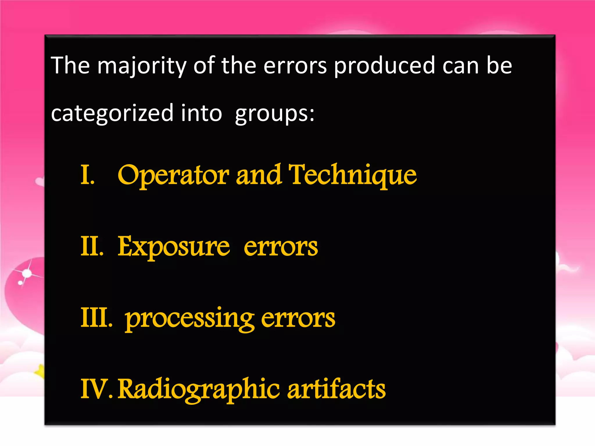 Artifact and errors in intraoral periapical radiograph.ppt