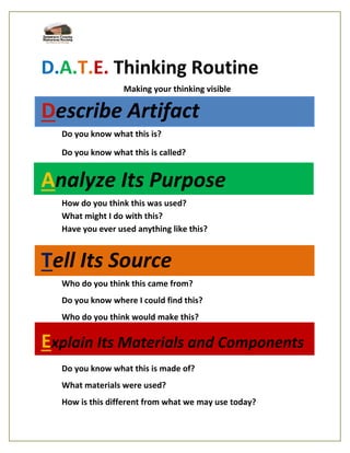 Artifact lesson plan gr. 1a | PDF