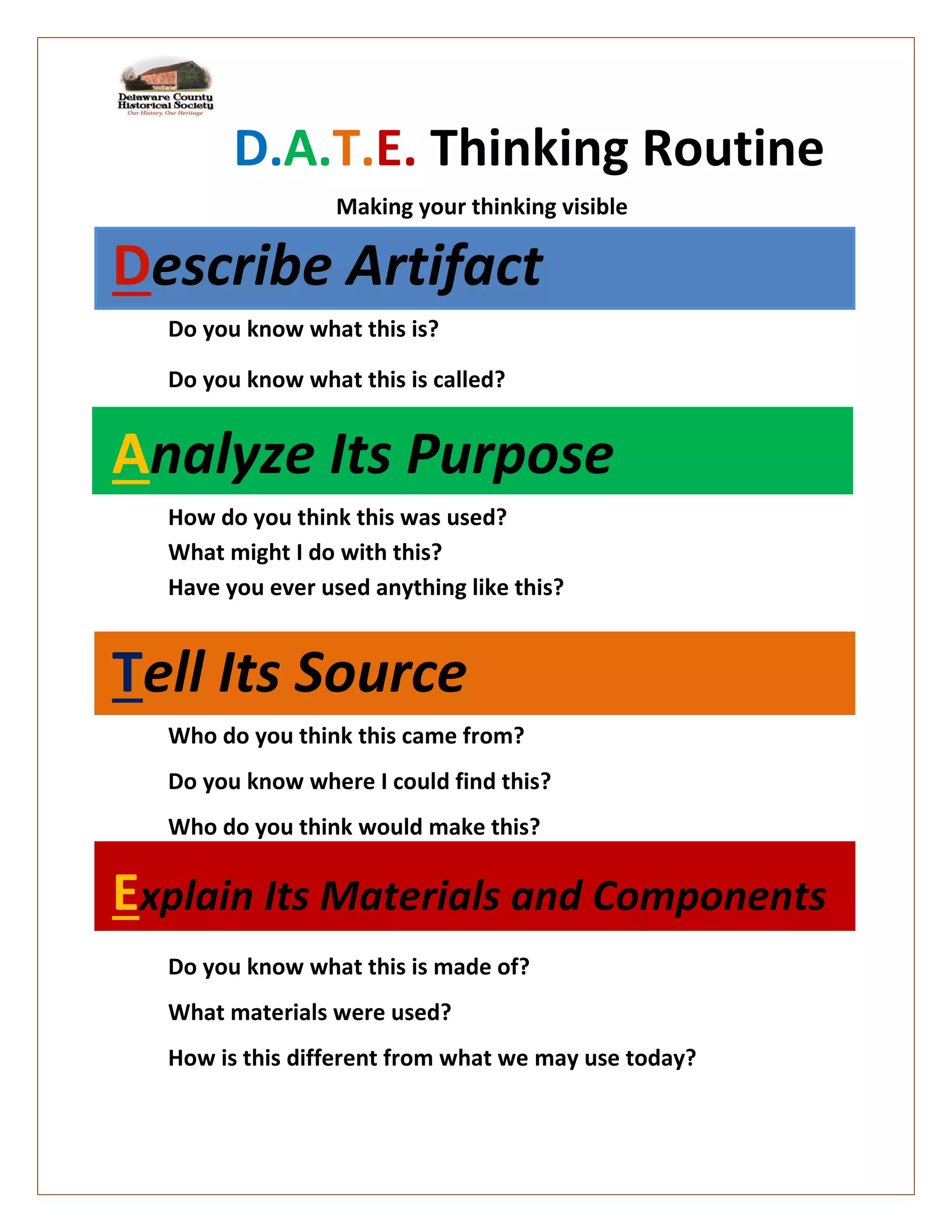 Artifact Lesson Plan Grade 3 Pdf