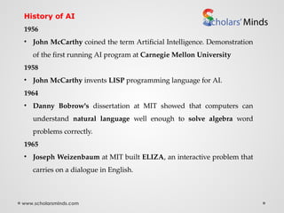 Comprehensive Introduction to Artificial Intelligence: History, Types ...