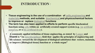 Artifical tissue and organs | PPTX