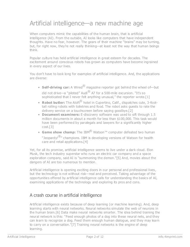 Artificial intelligence essay