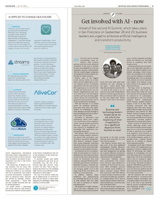 RACONTEUR raconteur.net 19
ARTIFICIAL INTELLIGENCE FOR BUSINESS
26 / 07 / 2016
 