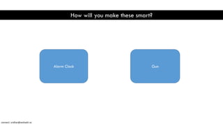 Alarm Clock Gun
How will you make these smart?
connect: sridhar@seshadri.vc
 