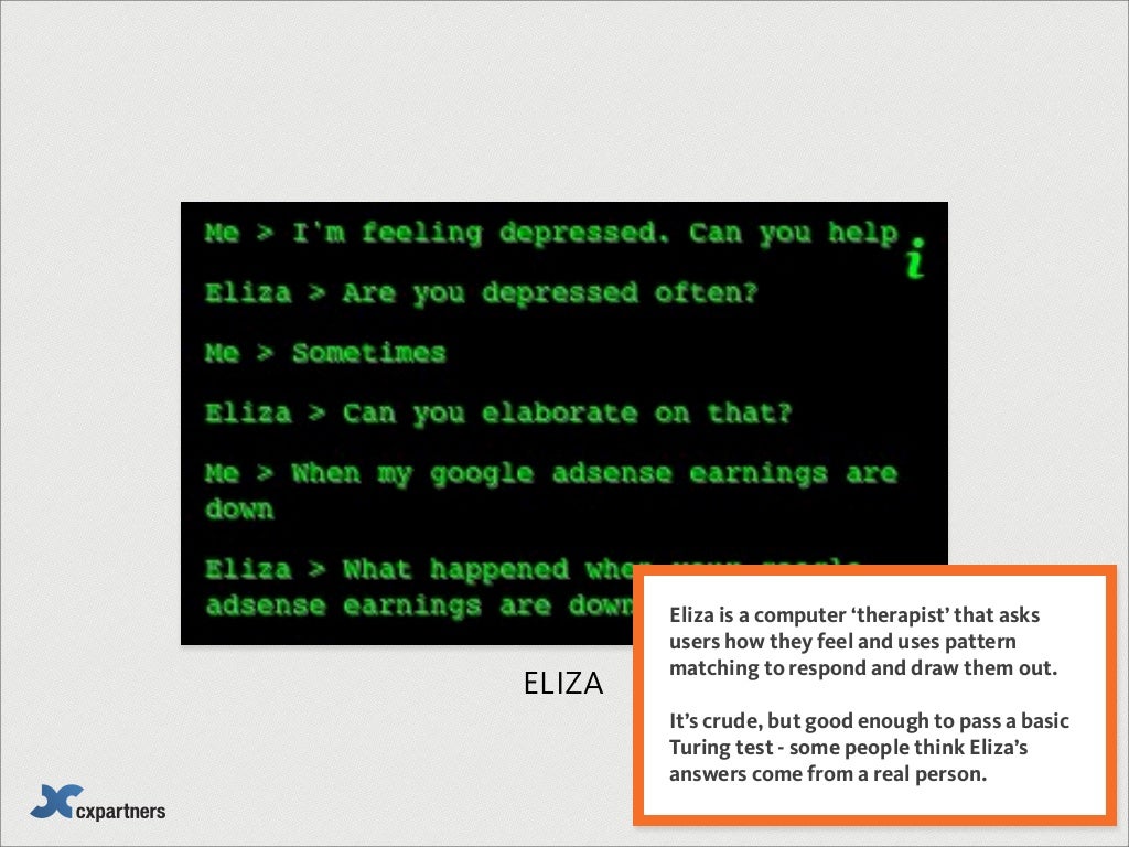 Eliza Is A Computer therapist 