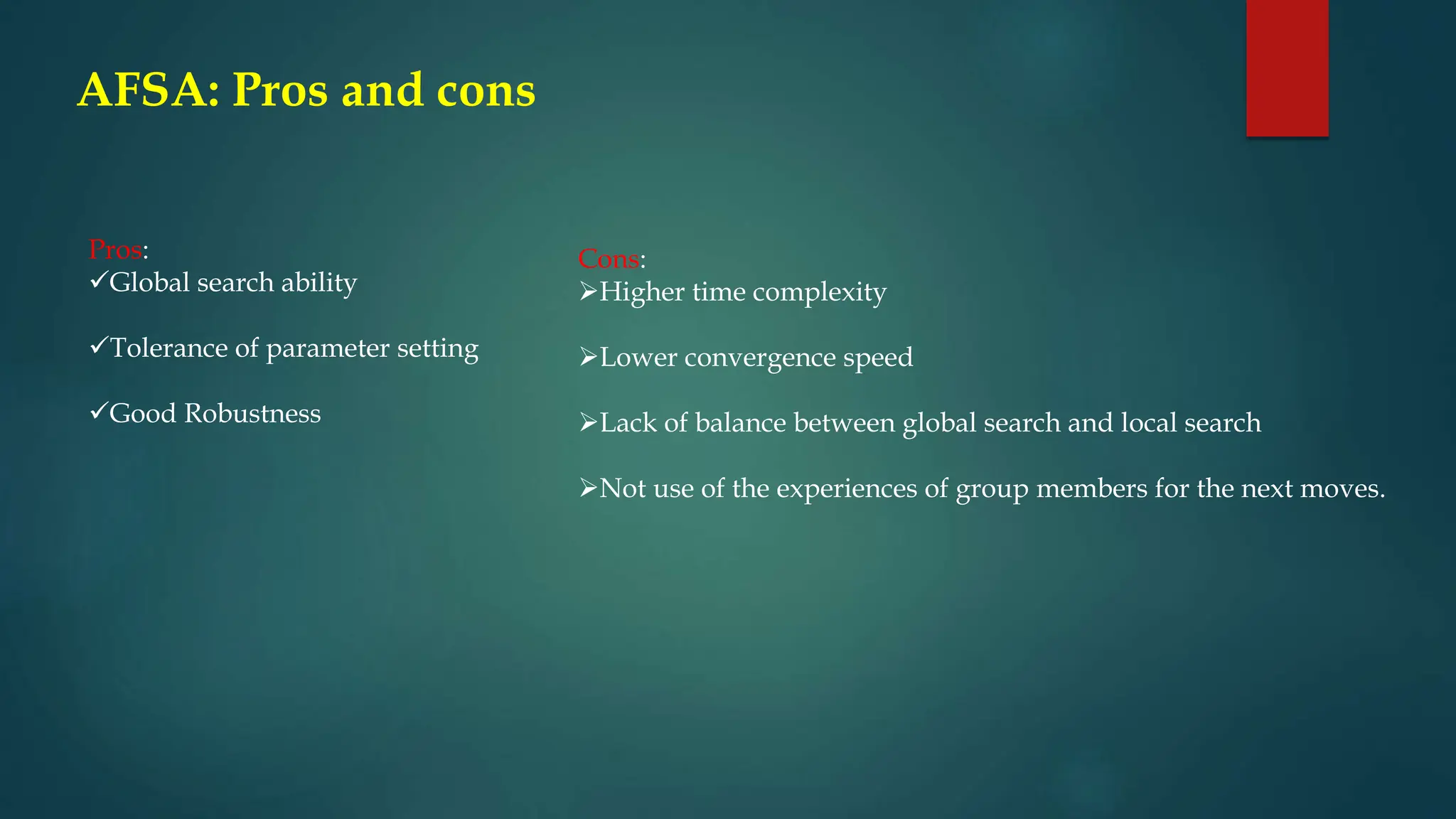 Artificial Fish Swarm Algorithm (Swarm Intelligence) | PPT