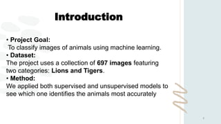 Supervised Learning Animals Machine Learning for Animal Image Classification: Lions vs Tigers | PPTX