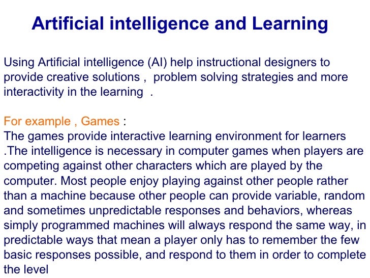 artificial intelligence examples