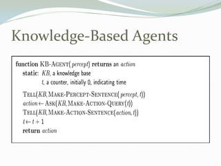 Knowledge-Based Agents
 