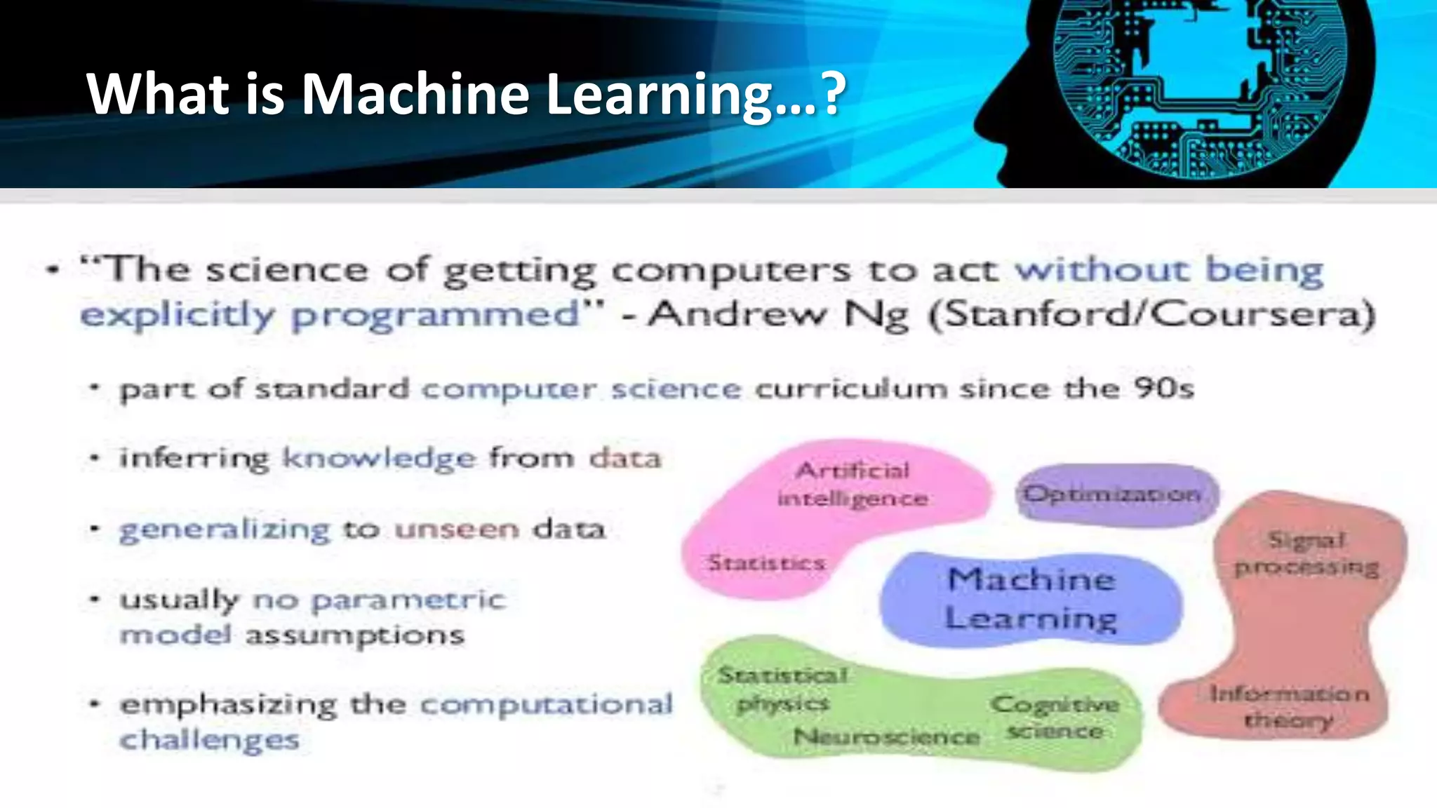 What is Machine Learning…?
 