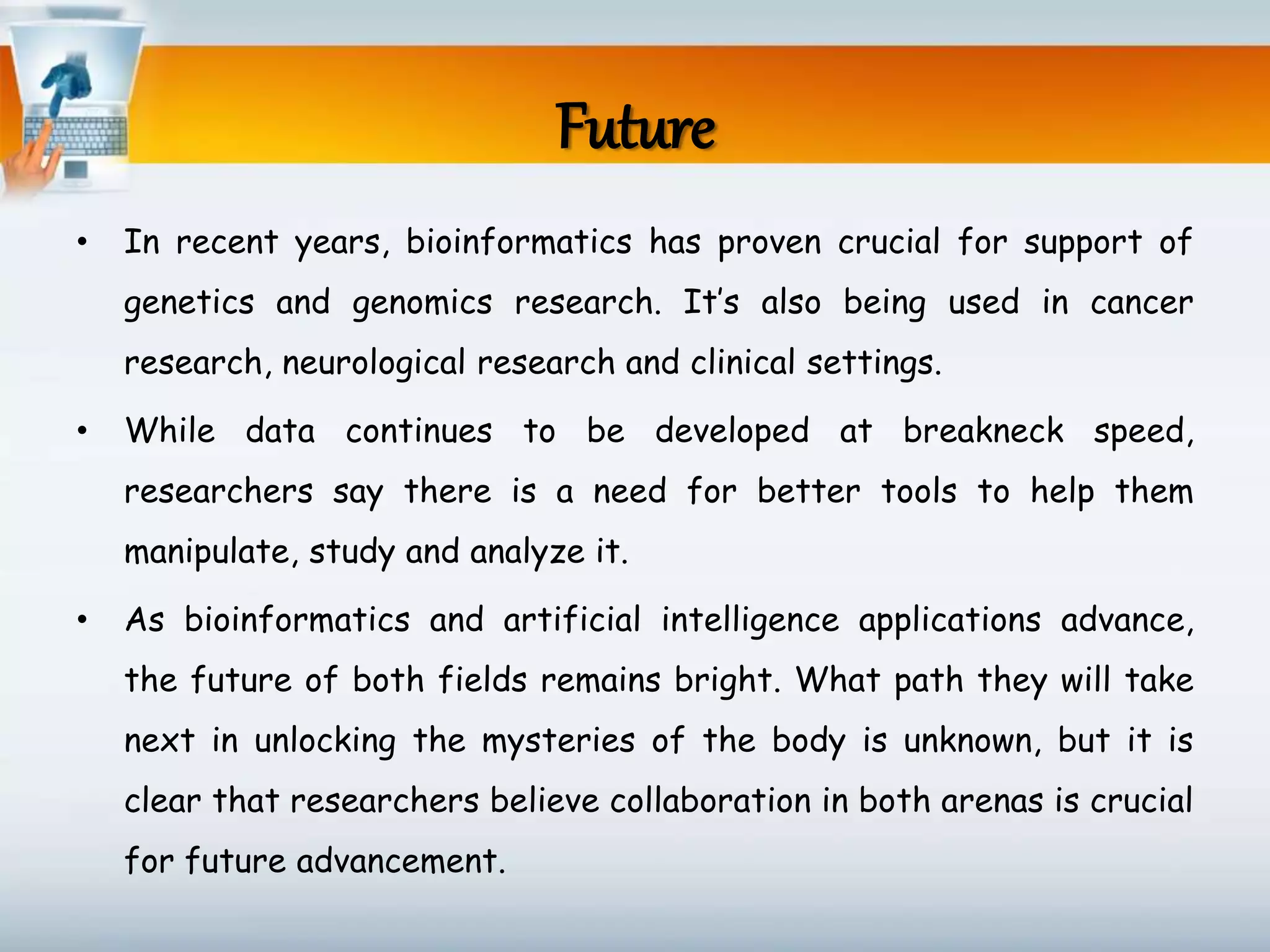 Bioinformatics and Artificial Intelligence (AI) the interrelation ...