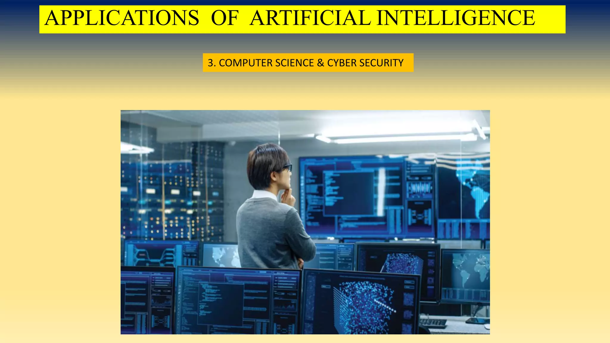 APPLICATIONS OF ARTIFICIAL INTELLIGENCE
3. COMPUTER SCIENCE & CYBER SECURITY
 